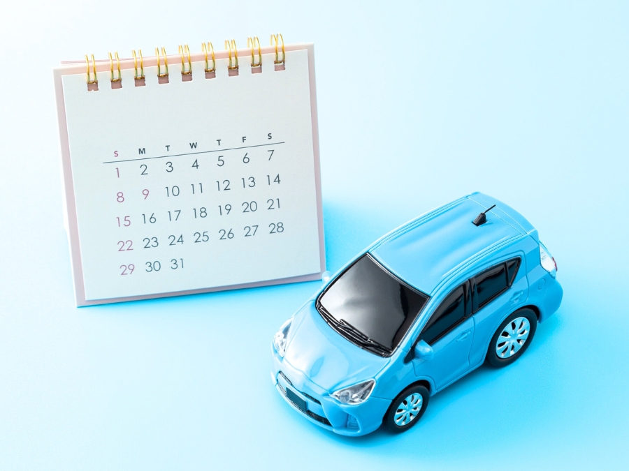 Mini Blue Car with Calendar