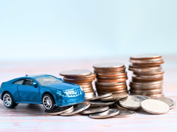 Mini Blue Car with Coins