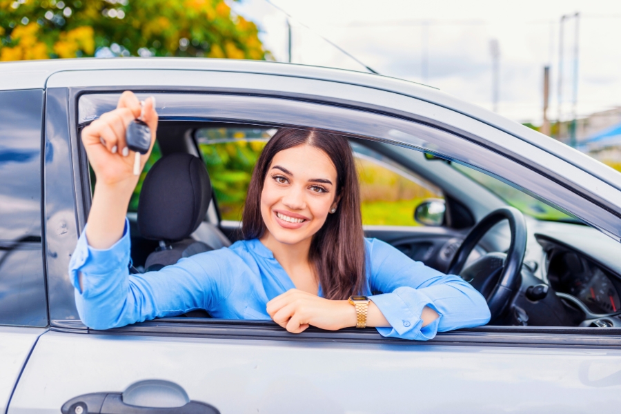 Woman Driving a Car