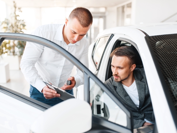 Man Renting a Car